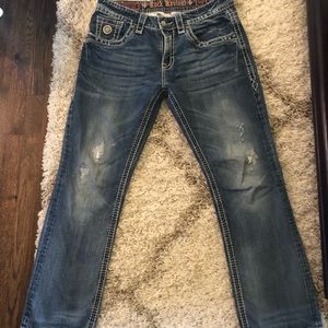 NWOT Rock Revival Mens Brady Straight Jeans 34